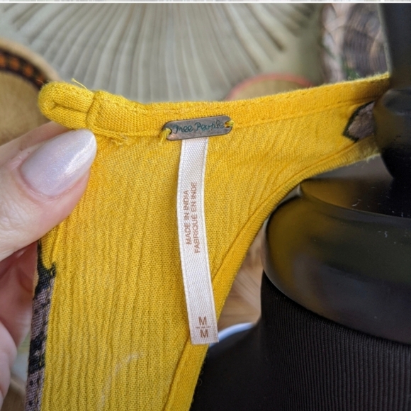 Free People M Paint The Sun Slip Yellow Mini Dress - Picture 16 of 16